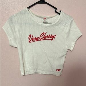 Coca Cola Very Cherry White and Red Crop Top